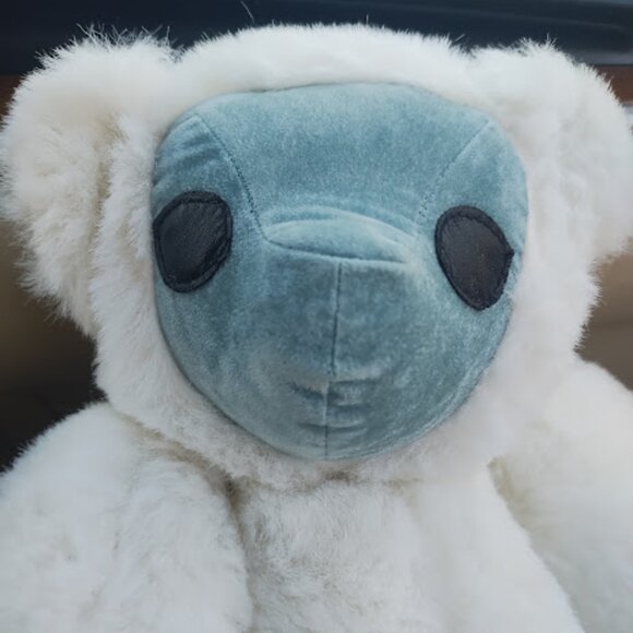 Vintage Vermont Teddy Bear Velvet Alien Face Rare Mask Collectible Jointd 16" - Picture 6 of 15